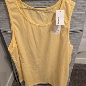 Sonoma Supersoft Pale Yellow Scoop Neck Tank
